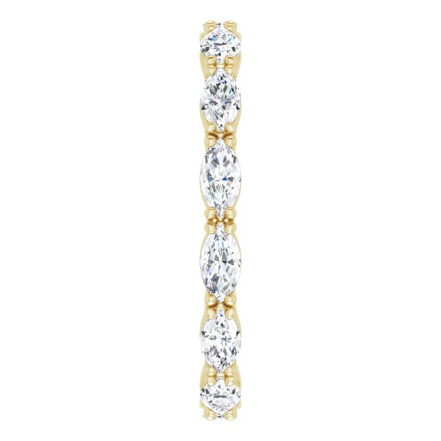 14K Gold Marquise Natural Diamond Eternity Band – 4x2 mm Stones - Yellow Gold - view 4