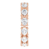 14K Gold Pear Lab-Grown Diamond Eternity Band – 4x3 mm Stones - Rose Gold - view 4