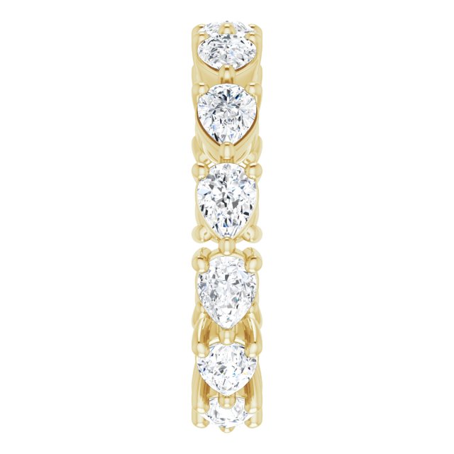 14K Gold Pear Lab-Grown Diamond Eternity Band – 4x3 mm Stones - Yellow Gold - view 4