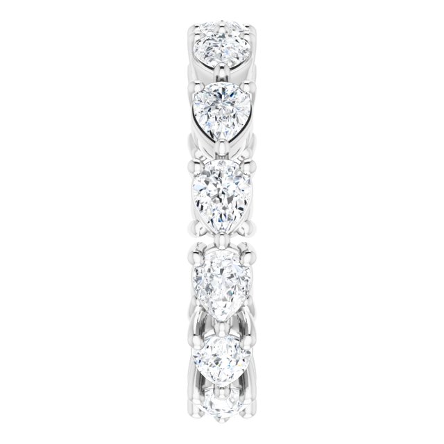 Platinum Pear Natural Diamond Eternity Band – 4x3 mm Stones - view 4