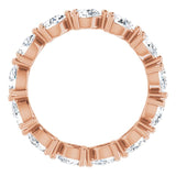 14K Gold Pear Natural Diamond Eternity Band – 4x3 mm Stones - Rose Gold - view 2