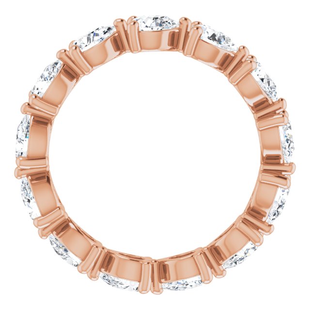14K Gold Pear Natural Diamond Eternity Band – 4x3 mm Stones - Rose Gold - view 2