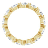 14K Gold Pear Natural Diamond Eternity Band – 4x3 mm Stones - Yellow Gold - view 2
