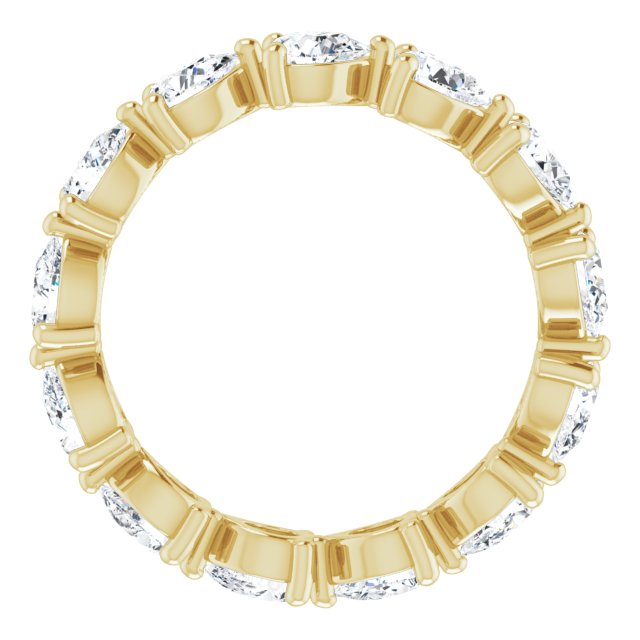 14K Gold Pear Natural Diamond Eternity Band – 4x3 mm Stones - Yellow Gold - view 2