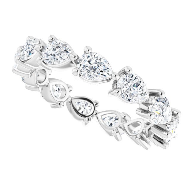 Platinum Pear Lab-Grown Diamond Eternity Band – 4x3 mm Stones - view 5