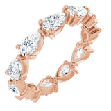 14K Gold Pear Lab-Grown Diamond Eternity Band – 5x3 mm Stones - Rose Gold