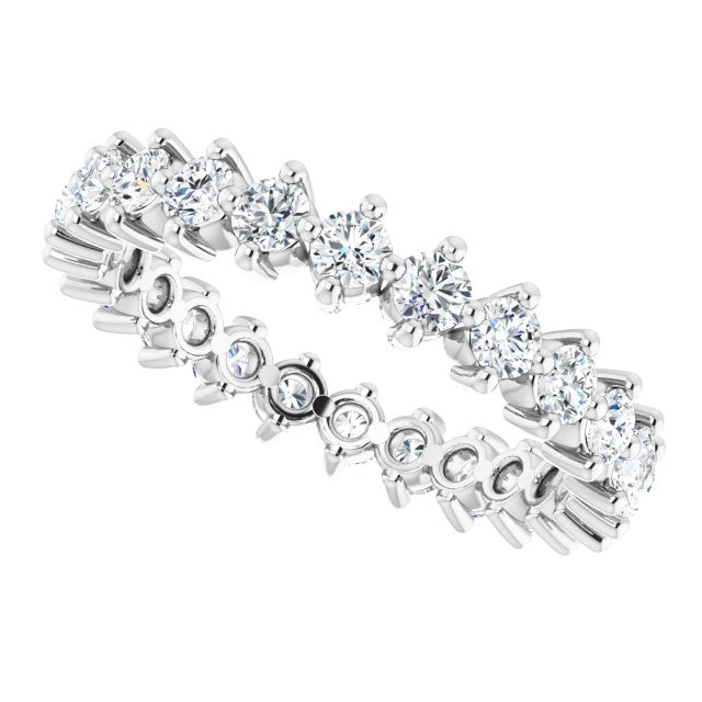 Platinum Round Lab-Grown Diamond Eternity Band – 2.25 mm Stones - view 5