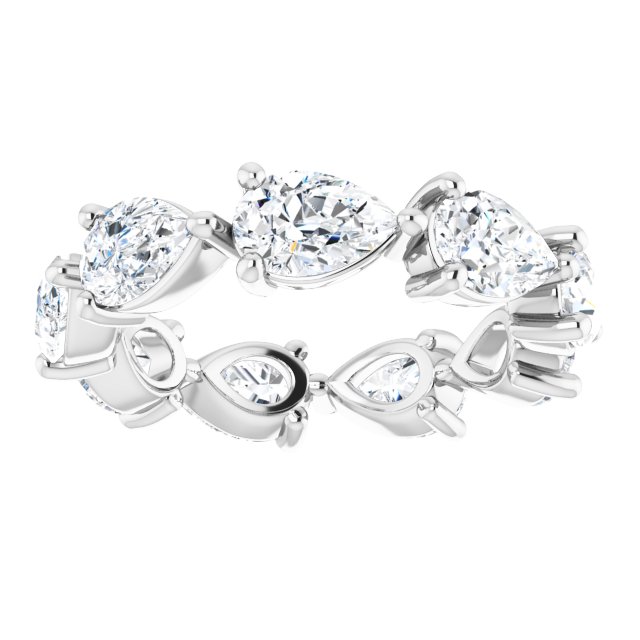 Platinum Pear Natural Diamond Eternity Band – 6x4 mm Stones - view 3