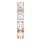 14K Gold Pear Natural Diamond Eternity Band – 5.5x3.5 mm Stones - Rose Gold - view 4