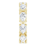 14K Gold Pear Natural Diamond Eternity Band – 5.5x3.5 mm Stones - Yellow Gold - view 4