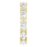 14K Gold Pear Natural Diamond Eternity Band – 5x3 mm Stones - Yellow Gold - view 4