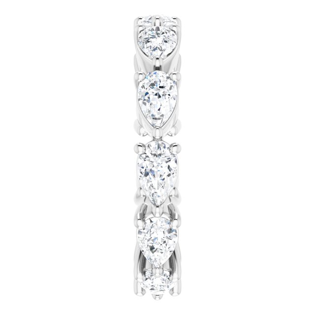Platinum Pear Natural Diamond Eternity Band – 5x3 mm Stones - view 4