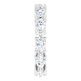 14K Gold Pear Natural Diamond Eternity Band – 5x3 mm Stones - White Gold - view 4