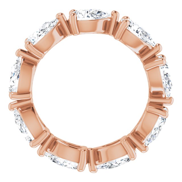 14K Gold Pear Lab-Grown Diamond Eternity Band – 6x4 mm Stones - Rose Gold - view 2