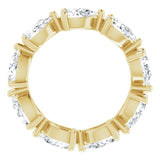 14K Gold Pear Natural Diamond Eternity Band – 6x4 mm Stones - Yellow Gold - view 2