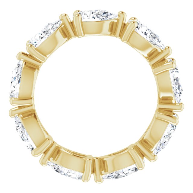 14K Gold Pear Lab-Grown Diamond Eternity Band – 6x4 mm Stones - Yellow Gold - view 2