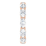 14K Gold Oval Lab-Grown Diamond Eternity Band – 5x3 mm Stones - Rose Gold - view 4