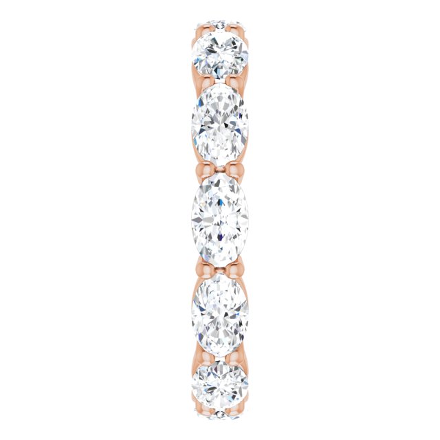 14K Gold Oval Lab-Grown Diamond Eternity Band – 5x3 mm Stones - Rose Gold - view 4