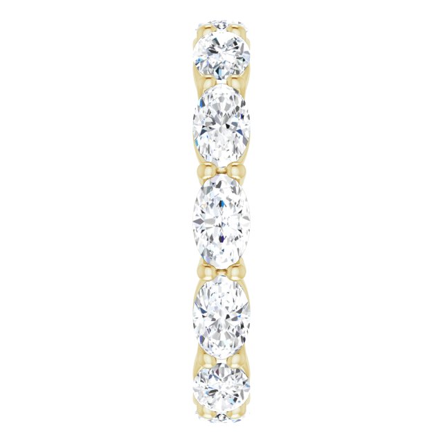 14K Gold Oval Lab-Grown Diamond Eternity Band – 5x3 mm Stones - Yellow Gold - view 4