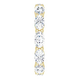 14K Gold Oval Natural Diamond Eternity Band – 5x3 mm Stones - Yellow Gold - view 4