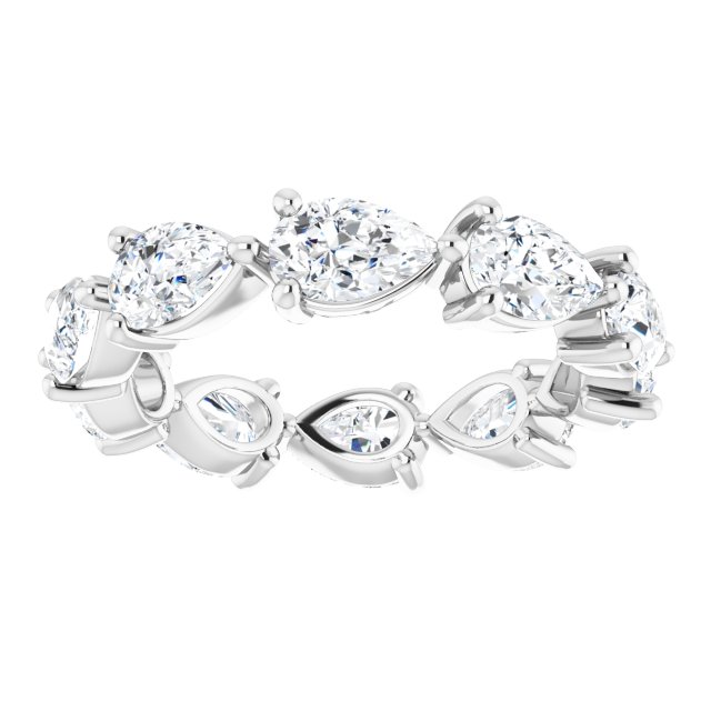 Platinum Pear Natural Diamond Eternity Band – 5.5x3.5 mm Stones - view 3