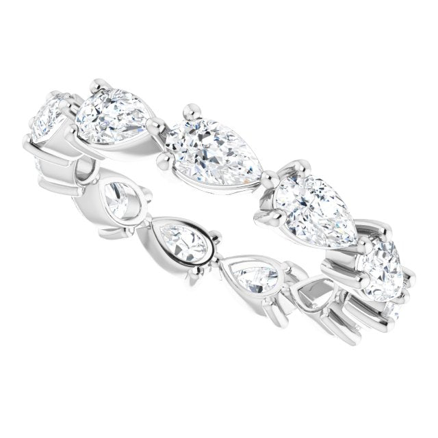 Platinum Pear Natural Diamond Eternity Band – 5x3 mm Stones - view 5