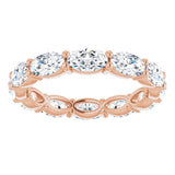 14K Gold Oval Lab-Grown Diamond Eternity Band – 5x3 mm Stones - Rose Gold - view 3