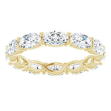 14K Gold Oval Lab-Grown Diamond Eternity Band – 5x3 mm Stones - Yellow Gold - view 3