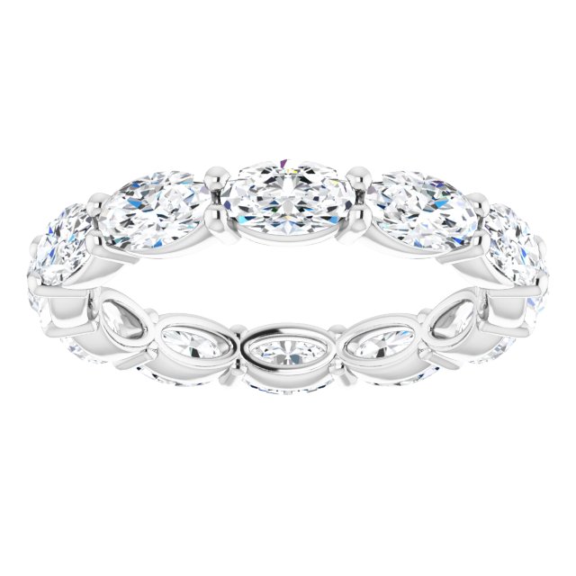 Platinum Oval Lab-Grown Diamond Eternity Band – 5x3 mm Stones - view 3