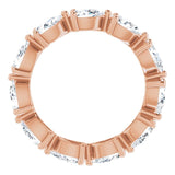 14K Gold Pear Natural Diamond Eternity Band – 5x3 mm Stones - Rose Gold - view 2