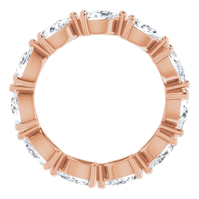 14K Gold Pear Natural Diamond Eternity Band – 5x3 mm Stones - Rose Gold - view 2