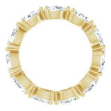 14K Gold Pear Natural Diamond Eternity Band – 5x3 mm Stones - Yellow Gold - view 2