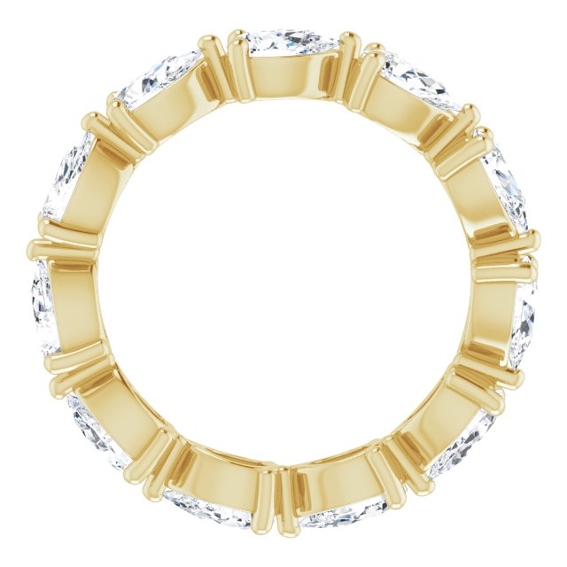 14K Gold Pear Natural Diamond Eternity Band – 5x3 mm Stones - Yellow Gold - view 2