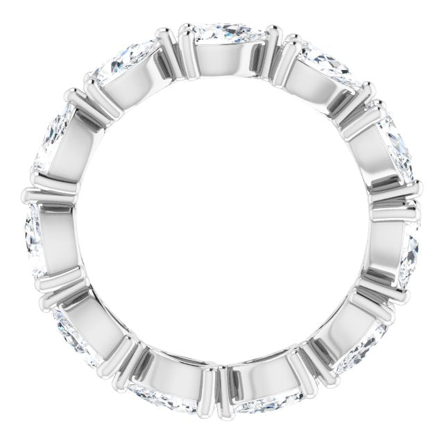 14K Gold Pear Natural Diamond Eternity Band – 5x3 mm Stones - White Gold - view 2