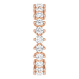14K Gold Round Lab-Grown Diamond Eternity Band – 2.25 mm Stones - Rose Gold - view 4