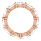 14K Gold Oval Lab-Grown Diamond Eternity Band – 6x4 mm Stones - Rose Gold - view 2