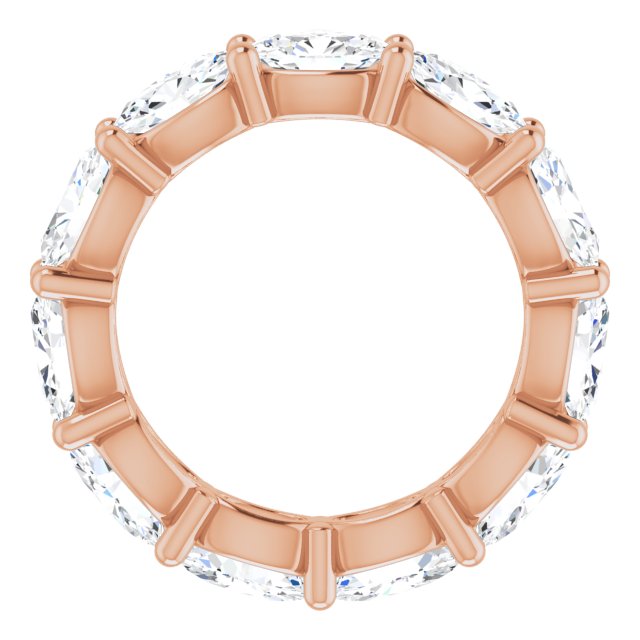 14K Gold Oval Lab-Grown Diamond Eternity Band – 6x4 mm Stones - Rose Gold - view 2