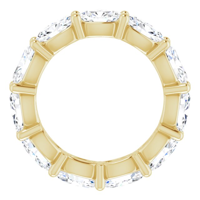 14K Gold Oval Lab-Grown Diamond Eternity Band – 6x4 mm Stones - Yellow Gold - view 2