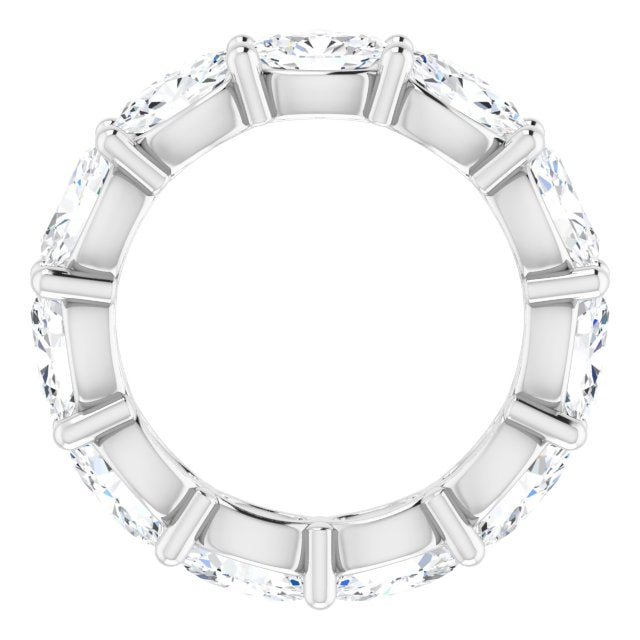 Platinum Oval Natural Diamond Eternity Band – 6x4 mm Stones - view 2