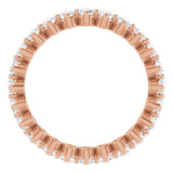 14K Gold Round Lab-Grown Diamond Eternity Band – 2.25 mm Stones - Rose Gold - view 2