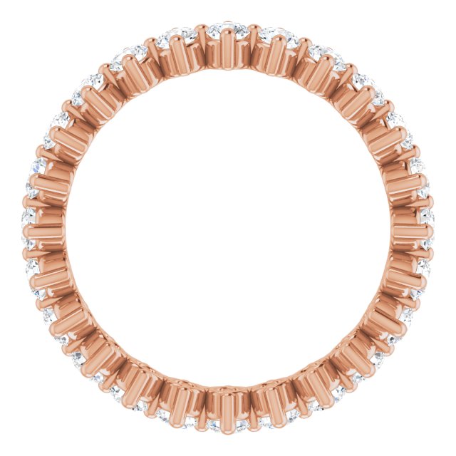 14K Gold Round Lab-Grown Diamond Eternity Band – 2.25 mm Stones - Rose Gold - view 2