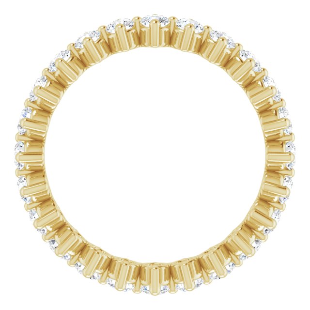 14K Gold Round Lab-Grown Diamond Eternity Band – 2.25 mm Stones - Yellow Gold - view 2