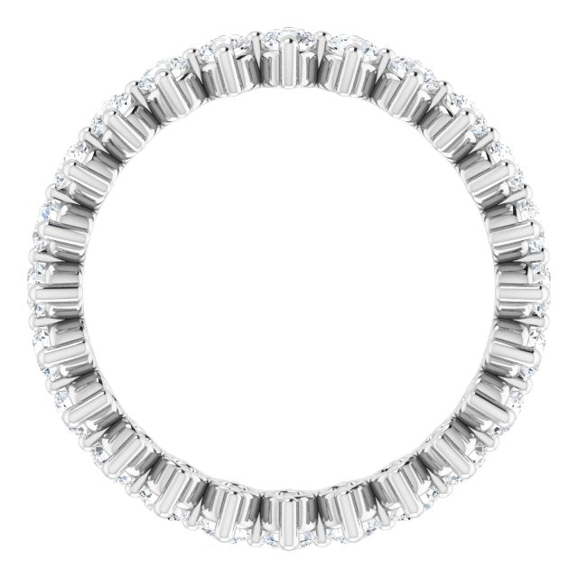 Platinum Round Lab-Grown Diamond Eternity Band – 2.25 mm Stones - view 2