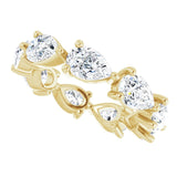 14K Gold Pear Lab-Grown Diamond Eternity Band – 6x4 mm Stones - Yellow Gold - view 5