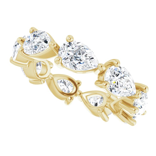 14K Gold Pear Lab-Grown Diamond Eternity Band – 6x4 mm Stones - Yellow Gold - view 5