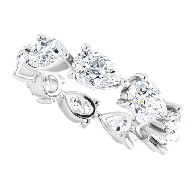 Platinum Pear Lab-Grown Diamond Eternity Band – 6x4 mm Stones - view 5