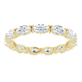 14K Gold Marquise Lab-Grown Diamond Eternity Band – 4.5x2.5 mm Stones - Yellow Gold - view 3