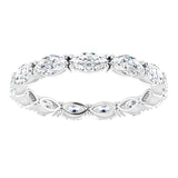 Platinum Marquise Natural Diamond Eternity Band – 4.5x2.5 mm Stones - view 3
