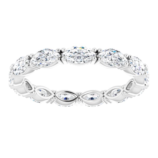 Platinum Marquise Natural Diamond Eternity Band – 4.5x2.5 mm Stones - view 3