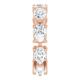 14K Gold Pear Lab-Grown Diamond Eternity Band – 6x4 mm Stones - Rose Gold - view 4